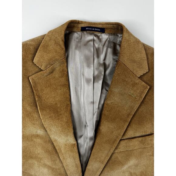 Lands End Mens 42R Classic Corduroy Blazer 100% Cotton 2 Button Jacket Camel Tan - Picture 7 of 16